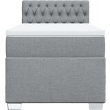 vidaXL Box spring postelja z vzmetnico svetlo siva 90x200 cm blago | Shoptok.si