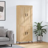 vidaXL Visoka komoda sonoma hrast 69,5x34x180 cm inženirski les | Shoptok.si