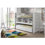 Vipack Bijeli dječji krevet na kat/s dodatnim ležajem s prostorom za odlaganje s podnicom 90x200 cm Bonny – | shoptok.hr