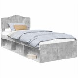 vidaXL Konstrukcija postelje z vzglavjem Betonsko siva 90 x 190 cm, (5000102463) | Shoptok.si