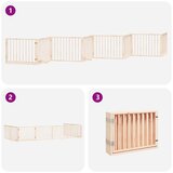  Vrata za pse s vratašcima 8 panela sklopiva 640 cm drvo topole | shoptok.hr