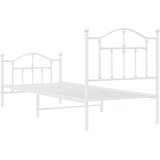 Metalni okvir kreveta uzglavlje i podnožje bijeli 90 x 200 cm | shoptok.hr
