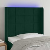  LED uzglavlje tamnozeleno 103x16x118/128 cm baršunasto | shoptok.hr