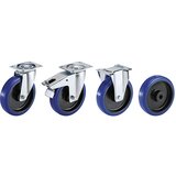 Proroll Elastično kolo na platiščih iz umetne mase, Ø x širina kolesa 200 x 50 mm, vrtljivo kolo | Shoptok.si