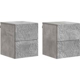 vidaXL Stenski nočni omarici 2 pcs Betonsko siva 34,5 x 33 x 40 cm, (5000247389) | Shoptok.si