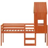  Visoki krevet s krovom voštano smeđi 90x190 cm masivna borovina | shoptok.hr