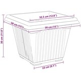 Kvadratna cvetlična posoda 6 pcs Črna 38 x 38 x 30 cm Plastika, (5000207676) | Shoptok.si