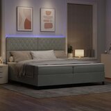  LED Box Spring Krevet Svijetlo siva 200 x 200 cm Baršun Svjetlosiva | shoptok.hr