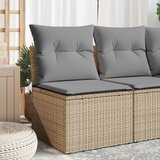 Maison Chic Vrtni kotni kavč - Zunanji kavč z blazinami bež poli ratan, (22040893) | Shoptok.si