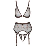 Abierta Fina trodijelni mrežasti set s halterima (crni) - M | shoptok.hr