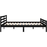  Posteljni okvir črn iz trdnega lesa 200x200 cm, (20646954) | Shoptok.si