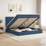  Krevet od pjene s madracem i LED-om Plava 200 x 200 cm Tkanina - Plava 200 x 200 cm Dizajn linija | shoptok.hr