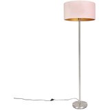 QAZQA Stoječa svetilka jeklo z roza odtenkom 50 cm - Simplo | Shoptok.si