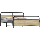 Metalni Kovinski posteljni okvir brez vzmetnice sonoma hrast 193x203 cm, (21607135) Cene