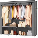Dexxer prenosna garderobna omara Ftxt-167, tkanina, siva, 165x42x165 cm u