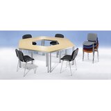 eurokraft basic večnamenska miza, trapezaste oblike, vxšxg 740 x 1400 x 700 mm, plošča svetlo siva, ogrodje bazaltno sivo Cene