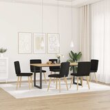 Maison Chic Jedilni stoli - Vzorci stoli 6 kosov črno blago A1125, (22032439) Cene