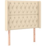 Maison Chic vzglavna omarica - nočna omarica - posteljna omarica z ušesi krem 93x16x118/128 cm blago, (21711147) Cene