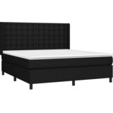  Krevet s oprugama i madracem crni 160x200 cm od tkanine | shoptok.hr