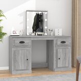 vidaXL Toaletna mizica z ogledalom siva sonoma 130x50x132,5 cm Cene
