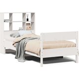 vidaXL Krevet s regalom za knjige bez madraca bijeli 90x190cm borovina | shoptok.hr