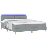 vidaXL Krevet s oprugom s madracem & LED Svjetlosiva 180x200 cm Tkanina Cijene