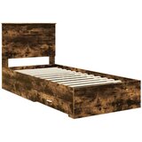 Konstrukcija postelje Siv hrast in srebrna 75 x 190 cm, (5000104428) | Shoptok.si
