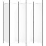 Sobna pregrada s 5 panela bijela 250 x 200 cm od tkanine | shoptok.hr