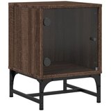  Noćni ormarići staklena vrata 2 kom boja hrasta 35 x 37 x 50 cm Siva | shoptok.hr