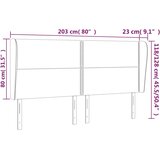  Uzglavlje s ušima plavo 203x23x118/128 cm od tkanine | shoptok.hr