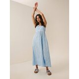 Sinsay Pamučna maxi haljina na naramenice s cvjetnim uzorkom | shoptok.hr