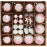  Set Božićnih Ukrasnih Kuglica 40 pcs Bijela i roza Plastika | shoptok.hr