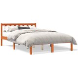 vidaXL Posteljni okvir voščeno rjav 140x200 cm trdna borovina Cene