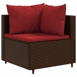  10-dijelni set vrtnih sofa od poliratana s jastucima smeđi | shoptok.hr