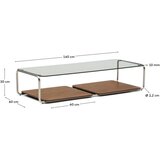 Kave Home Temno rjava klubska mizica s stekleno mizno ploščo 60x140 cm Tarsel – | Shoptok.si
