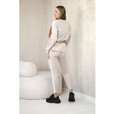 Kesi Women's cotton set with stripe and welts beige | shoptok.hr
