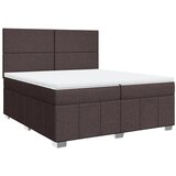  Krevet s oprugama i madracem tamnosmeđi 200x200 cm od tkanine | shoptok.hr