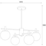  Luster na stalku LILOU 4xE14/5W/230V mat hrom/dimljeno staklo | Eponuda.com