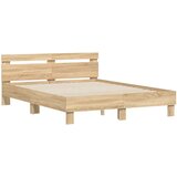  Okvir za krevet s uzglavljem boja hrasta 150x200 cm drveni | shoptok.hr