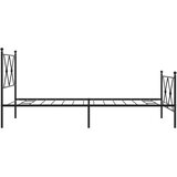  Metalni okvir kreveta uzglavlje i podnožje crni 90 x 200 cm | shoptok.hr