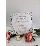  Vabilo za krst s križcem in listi REK110-1 | Shoptok.si