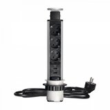 Orno produžni kabel sa 3 x Schuko utičnice OR-AE-1349(GS) + 2 x USB, ugradbena | shoptok.hr