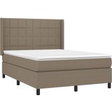  Krevet s oprugama i madracem smeđesivi 140 x 190 cm od tkanine | shoptok.hr