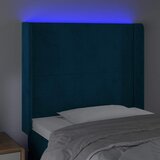  LED uzglavlje tamnoplavo 83x16x118/128 cm baršunasto | shoptok.hr