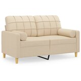  Dvosjed s ukrasnim jastucima krem 120 cm od tkanine | shoptok.hr