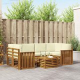  Set vanjskih sofa 7 kom. Prirodna i krem Čvrsto drvo akacije | shoptok.hr
