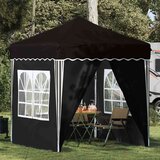  Rastezljivi šator za svadbe - šator za zabave Crna 195 x 195 x 245 cm - Crna s 4 bočna zida | shoptok.hr