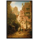  Slika - Carl Spitzweg – Well-Wisher Presenting Flowers 40x60 U crnom drvenom okviru | shoptok.hr