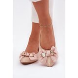 Boto Lacquered Ballet Flats With Bow And Gold Brooch Beige Rivona | Shoptok.si