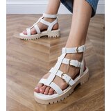  White gladiator sandals fastened at the ankle Badana | ePonuda.com
